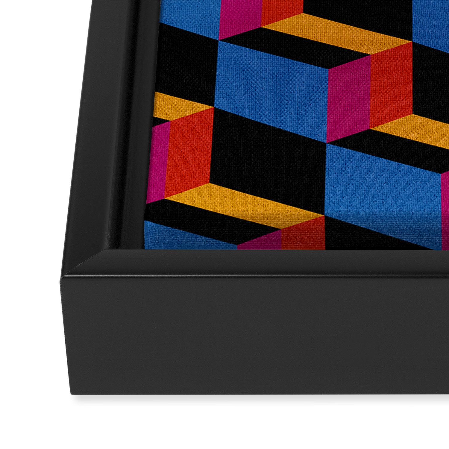 Cuboid Geometric Abstract Shapes Pattern XXII Framed Canvas Print Gallery Image 3