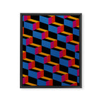 Cuboid Geometric Abstract Shapes Pattern XXII Framed Canvas Print Gallery Image 8