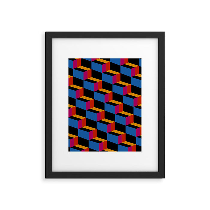 Cuboid Geometric Abstract Shapes Pattern XXII Framed Art Print Gallery Image 1