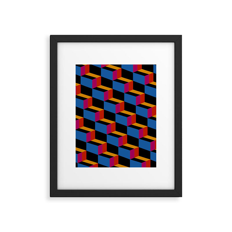 Cuboid Geometric Abstract Shapes Pattern XXII Framed Art Print Gallery Image 6