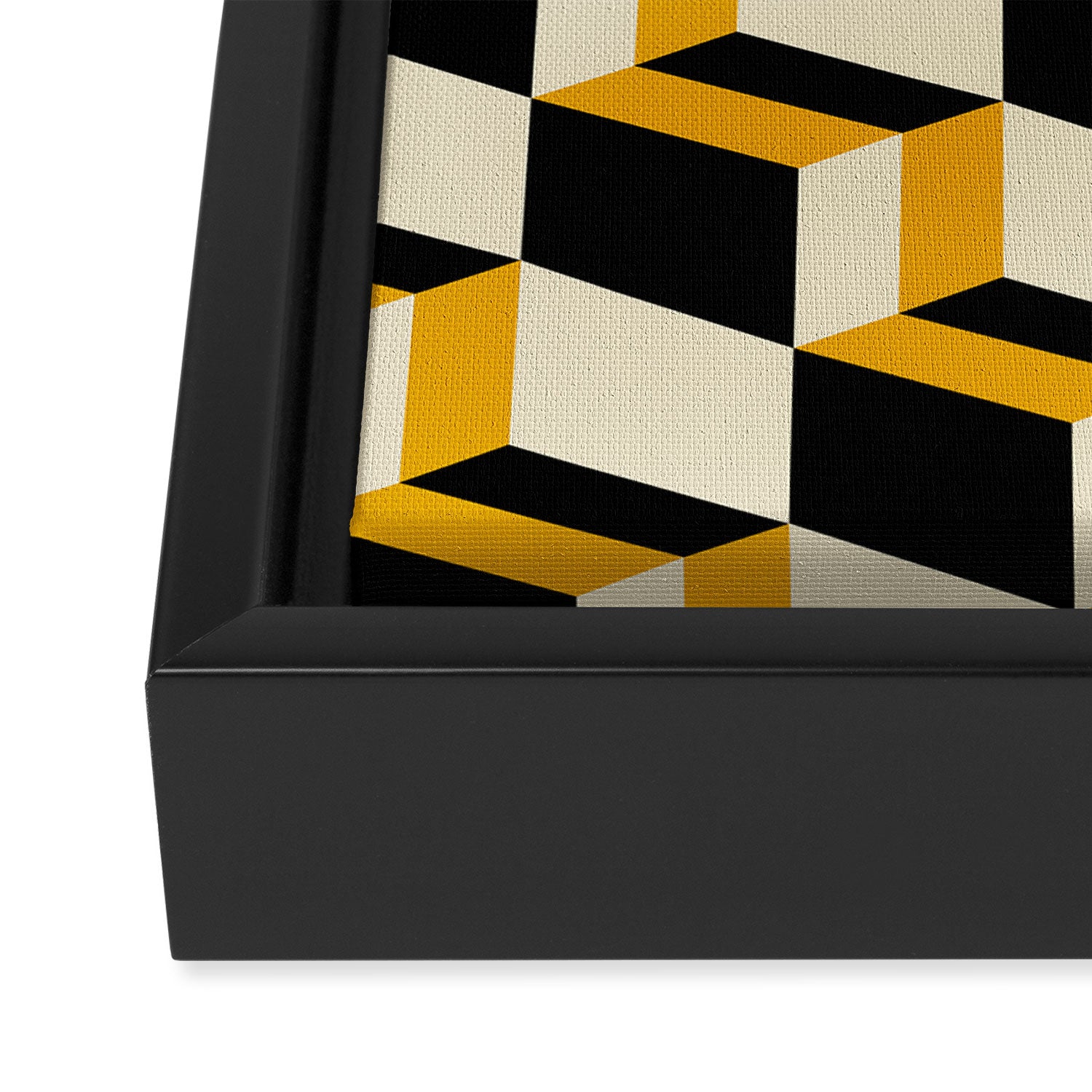 Cuboid Geometric Abstract Shapes Pattern XXIII Framed Canvas Print Gallery Image 3