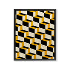Cuboid Geometric Abstract Shapes Pattern XXIII Framed Canvas Print Gallery Image 8