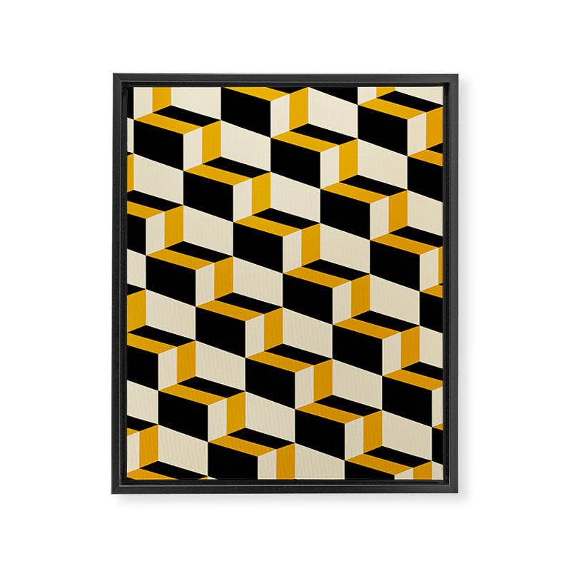 Cuboid Geometric Abstract Shapes Pattern XXIII Framed Canvas Print Gallery Image 8