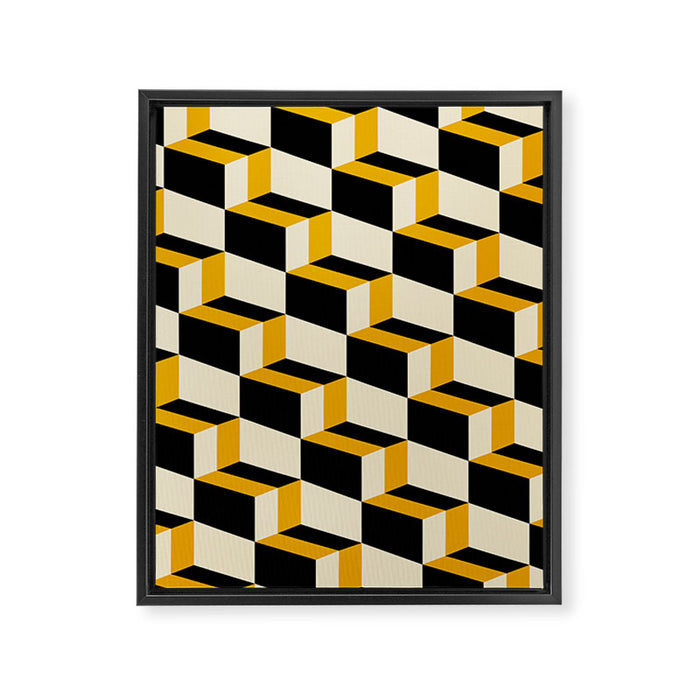 Cuboid Geometric Abstract Shapes Pattern XXIII Framed Canvas Print Gallery Image 1