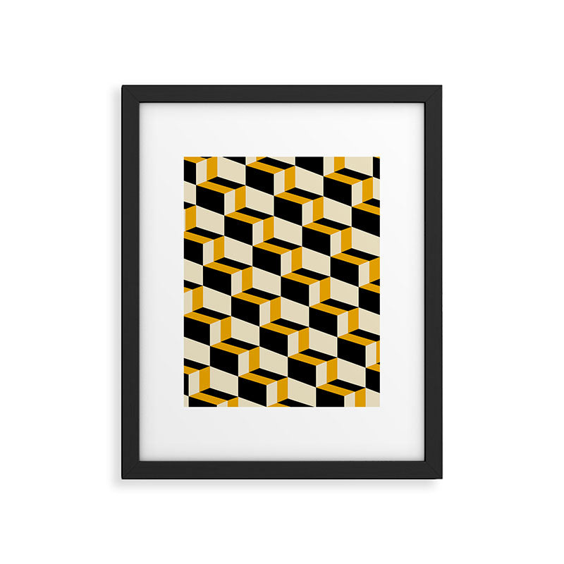 Cuboid Geometric Abstract Shapes Pattern XXIII Framed Art Print Gallery Image 6