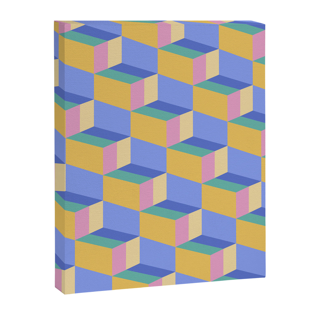 Cuboid Geometric Abstract Shapes Pattern XXIV Canvas Print Gallery Image 8