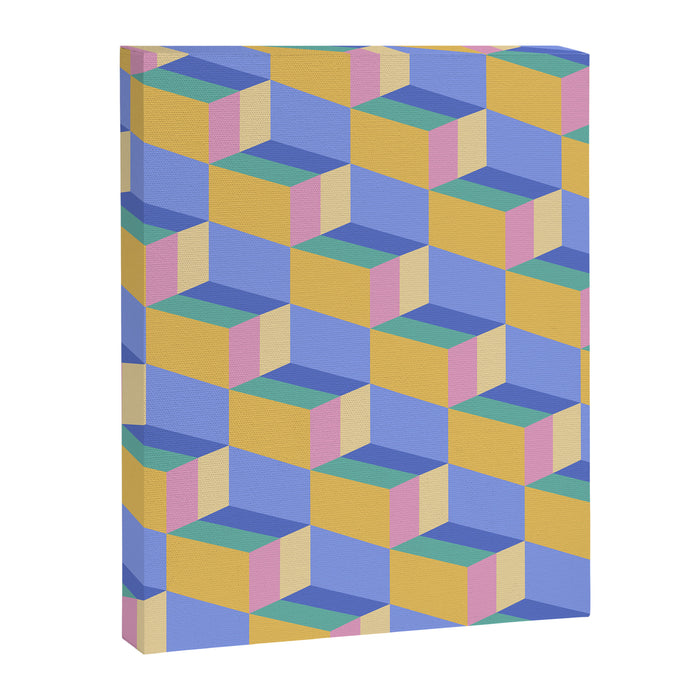 Cuboid Geometric Abstract Shapes Pattern XXIV Canvas Print Gallery Image 1