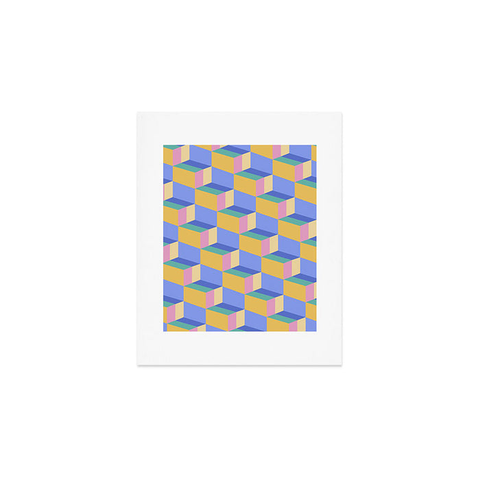 Cuboid Geometric Abstract Shapes Pattern XXIV Art Print Gallery Image 1