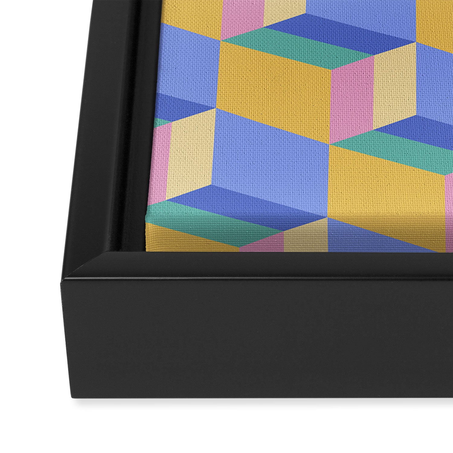 Cuboid Geometric Abstract Shapes Pattern XXIV Framed Canvas Print Gallery Image 3