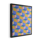 Cuboid Geometric Abstract Shapes Pattern XXIV Framed Canvas Print Gallery Image 2