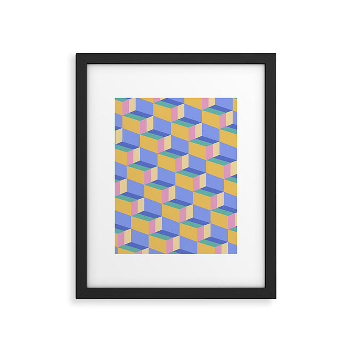 Cuboid Geometric Abstract Shapes Pattern XXIV Framed Art Print Gallery Image 1