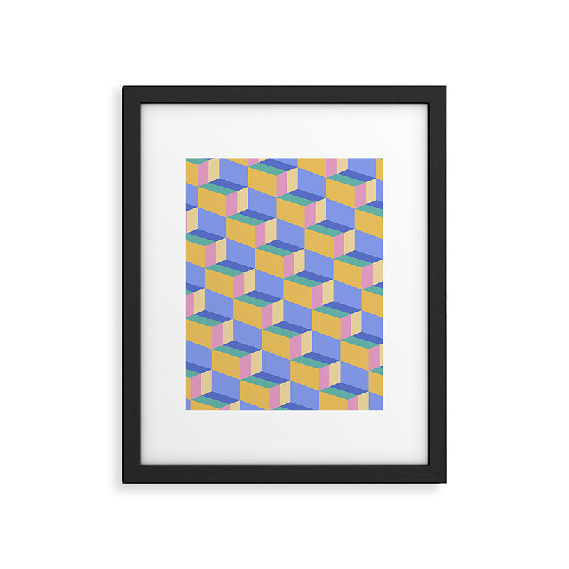 Cuboid Geometric Abstract Shapes Pattern XXIV Framed Art Print Gallery Image 6