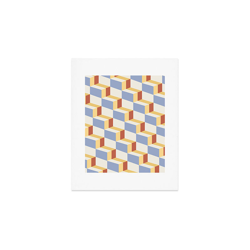 Cuboid Geometric Abstract Shapes Pattern XXIX Art Print Gallery Image 1