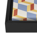 Cuboid Geometric Abstract Shapes Pattern XXIX Framed Canvas Print Gallery Image 3