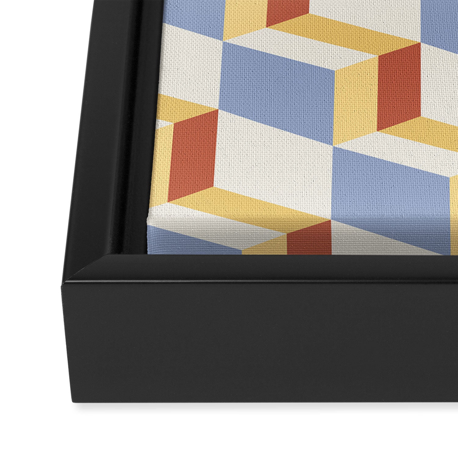 Cuboid Geometric Abstract Shapes Pattern XXIX Framed Canvas Print Gallery Image 3