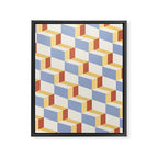 Cuboid Geometric Abstract Shapes Pattern XXIX Framed Canvas Print Gallery Image 8