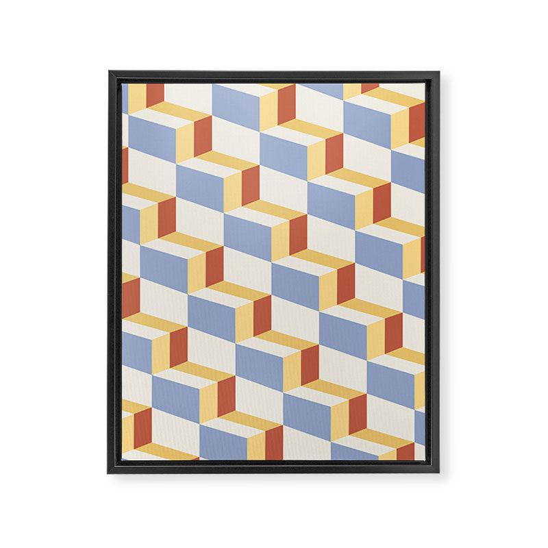 Cuboid Geometric Abstract Shapes Pattern XXIX Framed Canvas Print Gallery Image 8