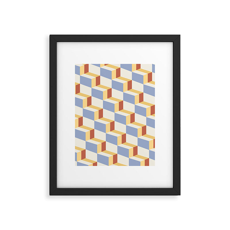 Cuboid Geometric Abstract Shapes Pattern XXIX Framed Art Print Gallery Image 6
