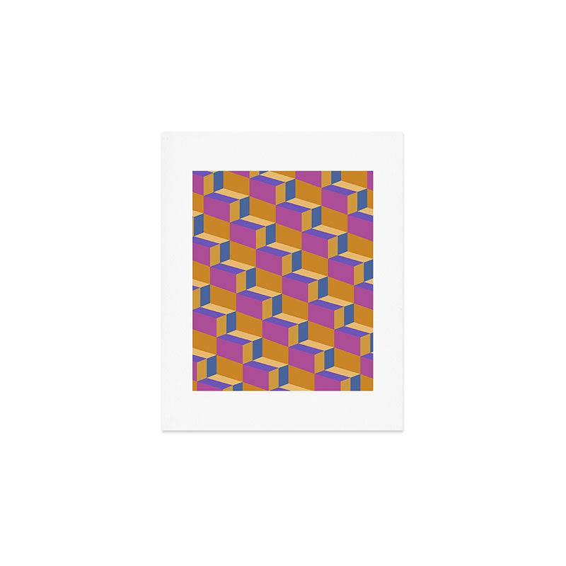 Cuboid Geometric Abstract Shapes Pattern XXV Art Print Gallery Image 1