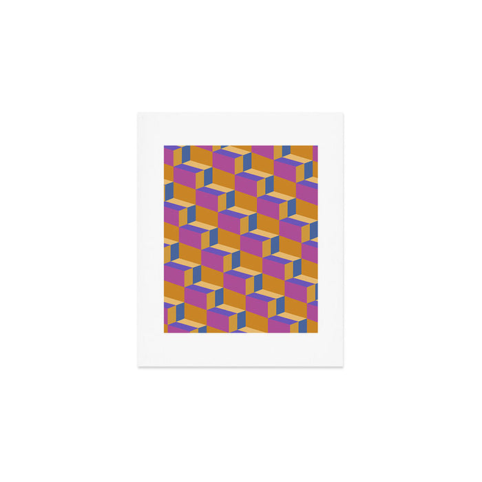 Cuboid Geometric Abstract Shapes Pattern XXV Art Print Gallery Image 1