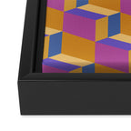 Cuboid Geometric Abstract Shapes Pattern XXV Framed Canvas Print Gallery Image 3