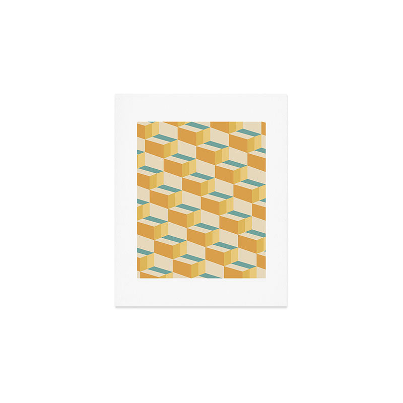 Cuboid Geometric Abstract Shapes Pattern XXVI Art Print Gallery Image 1