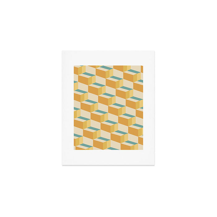 Cuboid Geometric Abstract Shapes Pattern XXVI Art Print Gallery Image 1
