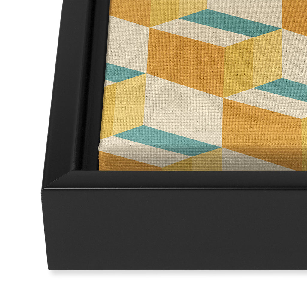 Cuboid Geometric Abstract Shapes Pattern XXVI Framed Canvas Print Gallery Image 3