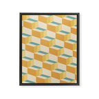 Cuboid Geometric Abstract Shapes Pattern XXVI Framed Canvas Print Gallery Image 8