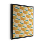 Cuboid Geometric Abstract Shapes Pattern XXVI Framed Canvas Print Gallery Image 2
