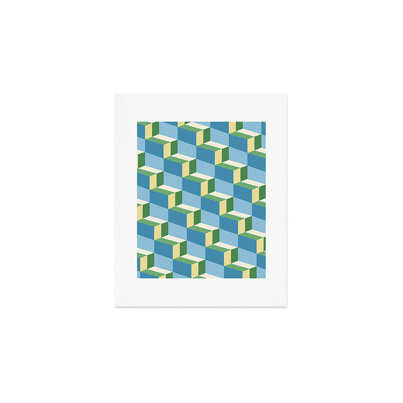 Cuboid Geometric Abstract Shapes Pattern XXVII Art Print Gallery Image 1
