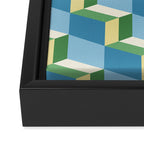 Cuboid Geometric Abstract Shapes Pattern XXVII Framed Canvas Print Gallery Image 3