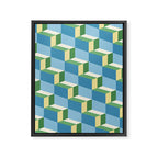 Cuboid Geometric Abstract Shapes Pattern XXVII Framed Canvas Print Gallery Image 8