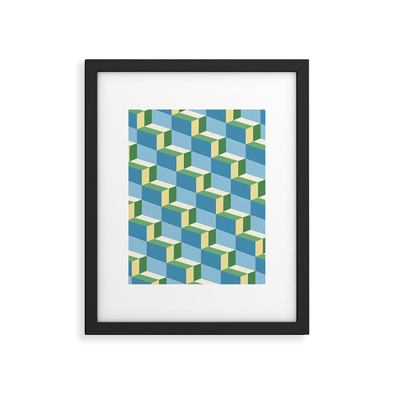 Cuboid Geometric Abstract Shapes Pattern XXVII Framed Art Print Gallery Image 6