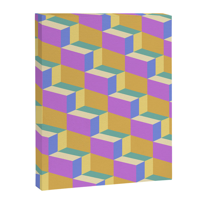 Cuboid Geometric Abstract Shapes Pattern XXVIII Canvas Print Gallery Image 1