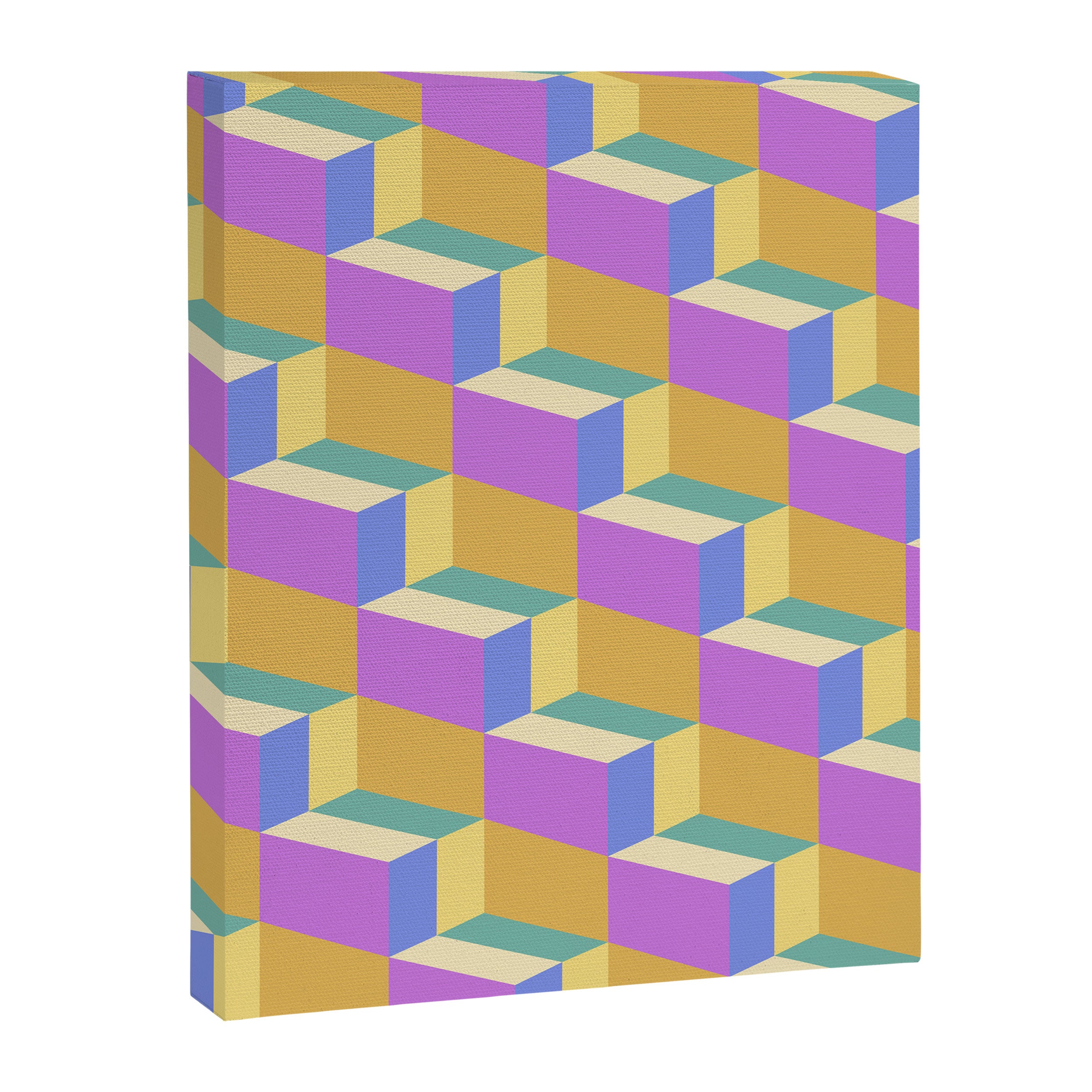 Cuboid Geometric Abstract Shapes Pattern XXVIII Canvas Print Gallery Image 8