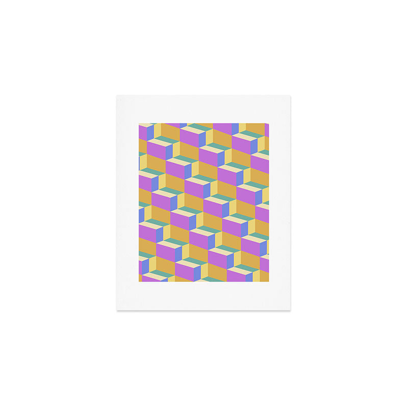 Cuboid Geometric Abstract Shapes Pattern XXVIII Art Print Gallery Image 1