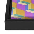 Cuboid Geometric Abstract Shapes Pattern XXVIII Framed Canvas Print Gallery Image 3