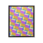 Cuboid Geometric Abstract Shapes Pattern XXVIII Framed Canvas Print Gallery Image 8