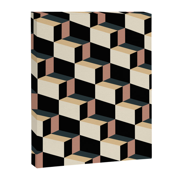 Cuboid Geometric Abstract Shapes Pattern XXXI Canvas Print Gallery Image 1