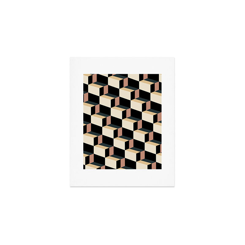 Cuboid Geometric Abstract Shapes Pattern XXXI Art Print Gallery Image 1
