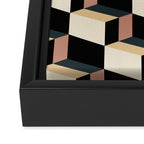 Cuboid Geometric Abstract Shapes Pattern XXXI Framed Canvas Print Gallery Image 3