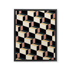 Cuboid Geometric Abstract Shapes Pattern XXXI Framed Canvas Print Gallery Image 8