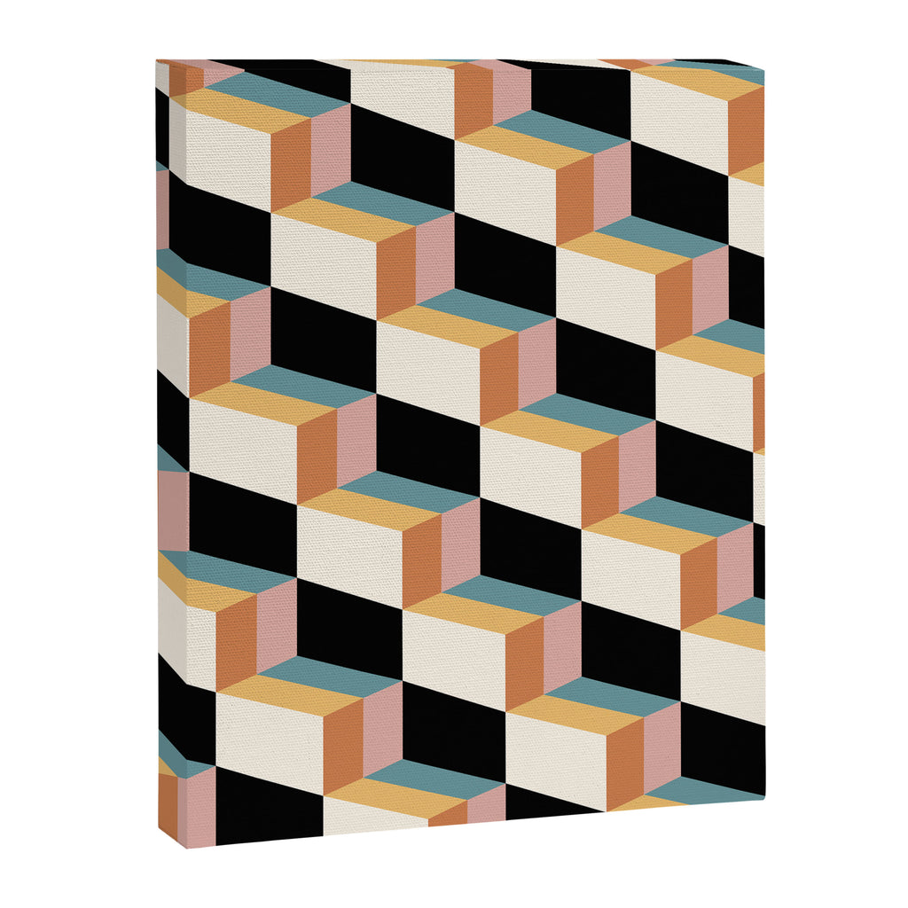 Cuboid Geometric Abstract Shapes Pattern XXXII Canvas Print Gallery Image 8