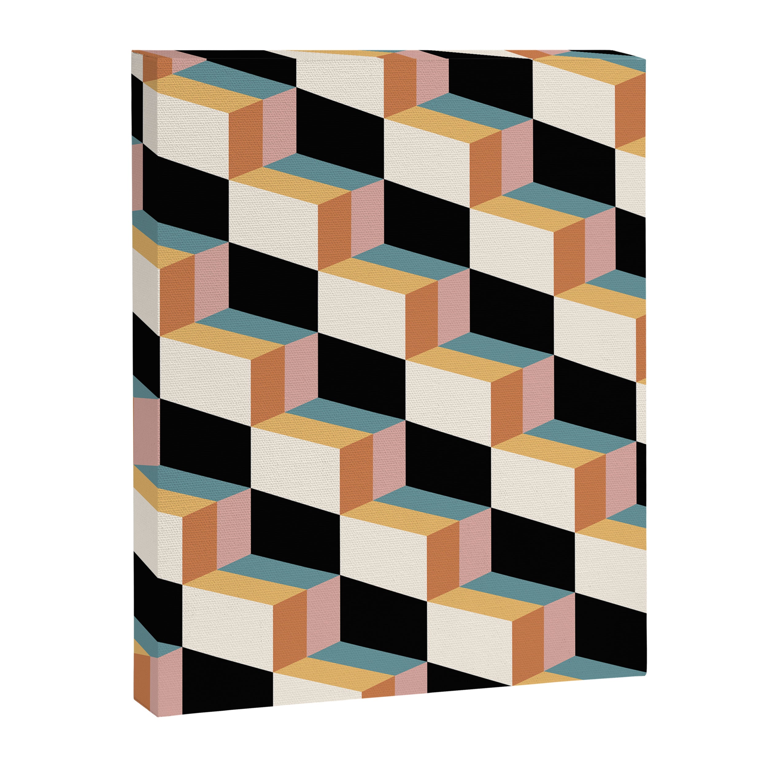 Cuboid Geometric Abstract Shapes Pattern XXXII Canvas Print Gallery Image 8