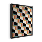 Cuboid Geometric Abstract Shapes Pattern XXXII Framed Canvas Print Gallery Image 2