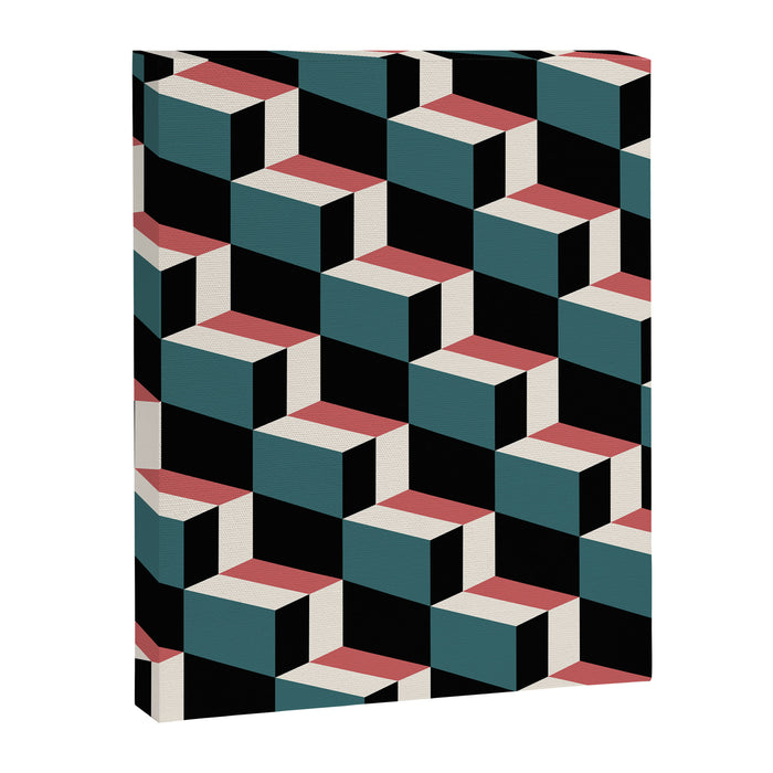 Cuboid Geometric Abstract Shapes Pattern XXXIII Canvas Print Gallery Image 1