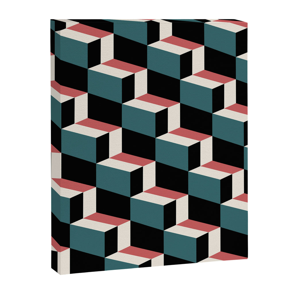 Cuboid Geometric Abstract Shapes Pattern XXXIII Canvas Print Gallery Image 8