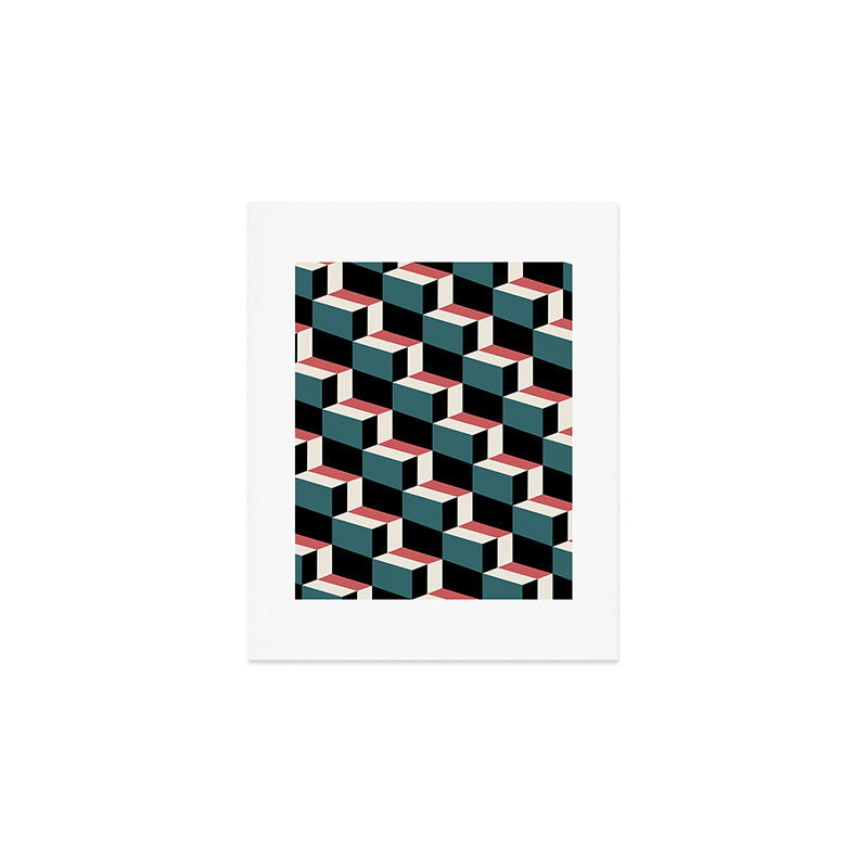 Cuboid Geometric Abstract Shapes Pattern XXXIII Art Print Gallery Image 1