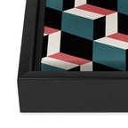 Cuboid Geometric Abstract Shapes Pattern XXXIII Framed Canvas Print Gallery Image 3